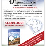 Jejum 40 dias, inscrições abertas Jejum 40 dias, inscrições abertas